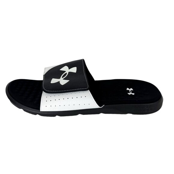 Under Armour Men's US 17 Ignite Pro Slide Sandals White/Black NWOB 9428 - Picture 1 of 14